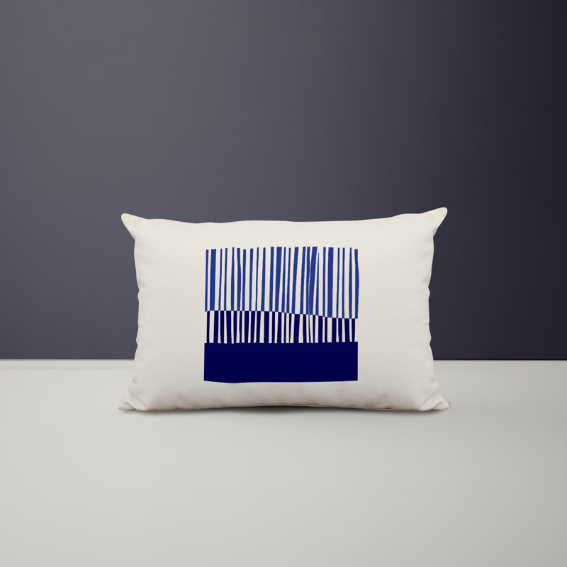 Polyester / Mélange de polyester Housse de coussin rectangulaire intérieure / extérieure lombaire et insert, Bleu marine
