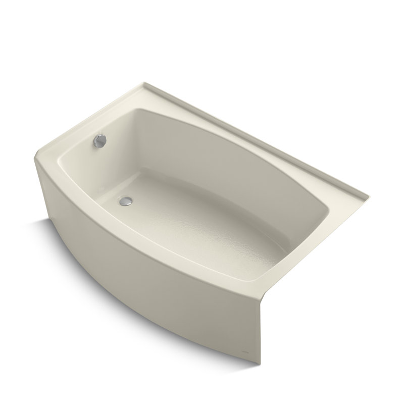 Expanse 60" x 38" Soaking Bathtub, Almond, Left