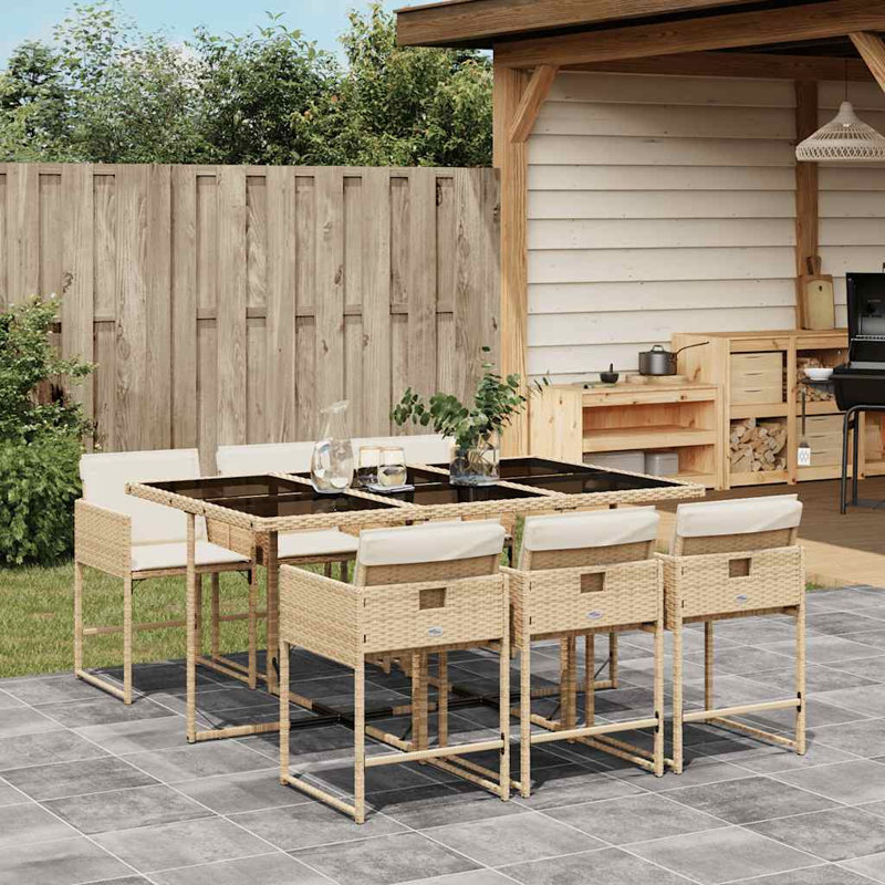 Patio Dining Set with, Cream White, Beige