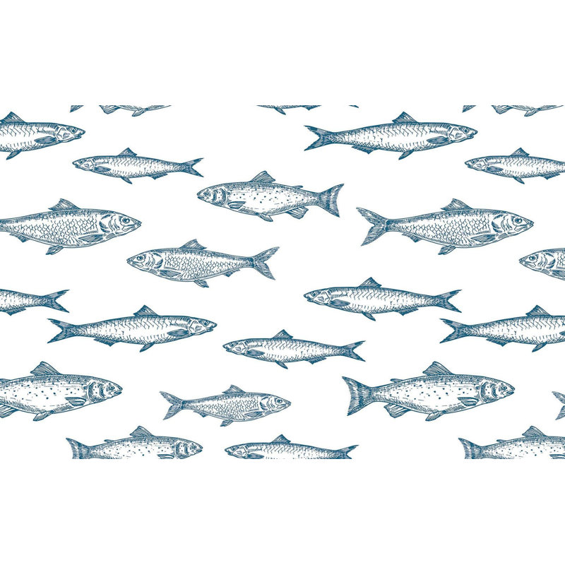 Papier peint de qualité supérieure - Motif de poisson, L 96 po x l 120 po