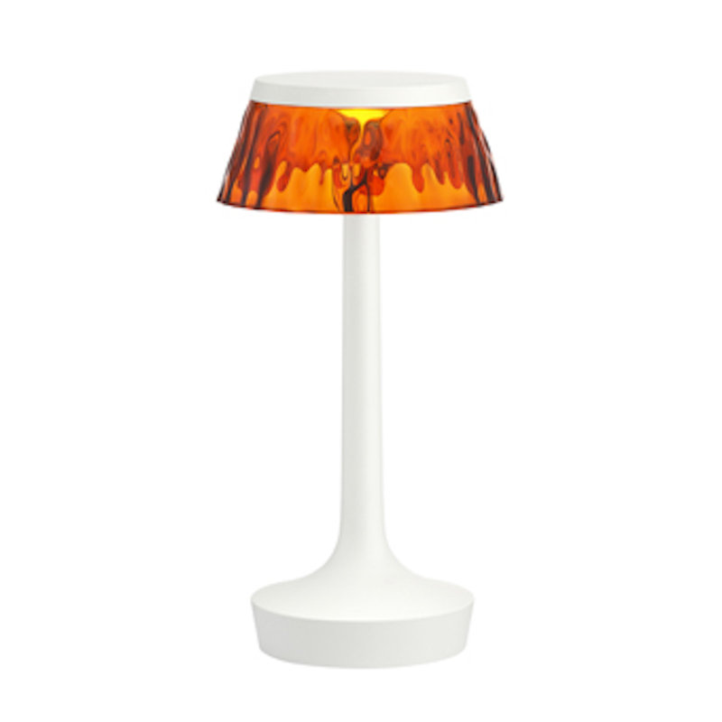 Bon Jour Unplugged Portable Table Lamp by Philippe Starck, White/Amber