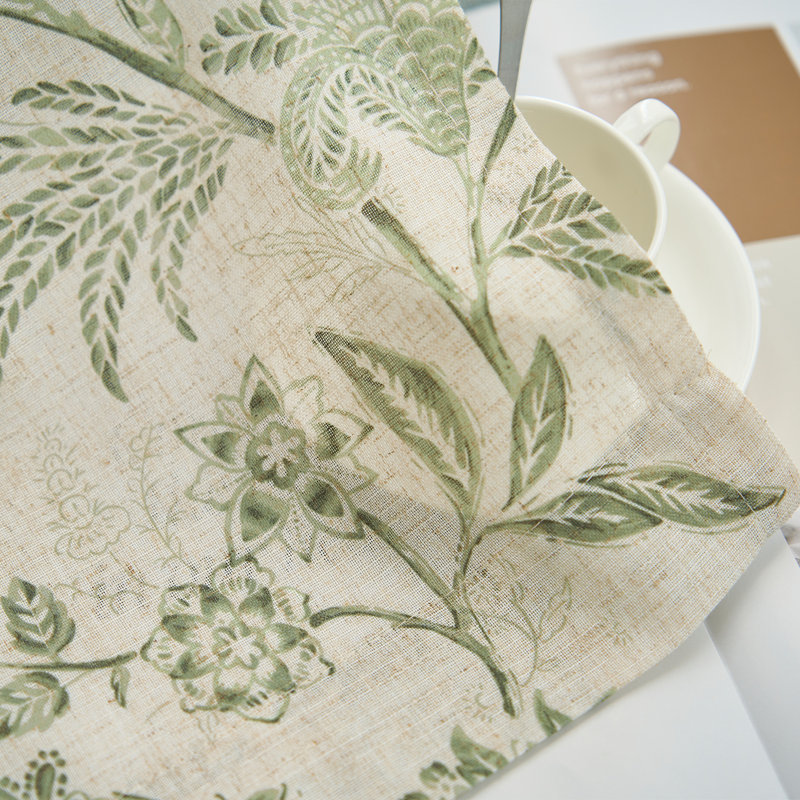 Rideaux en lin avec passe-tringle, Vert sauge, L 50 po x L 84 po