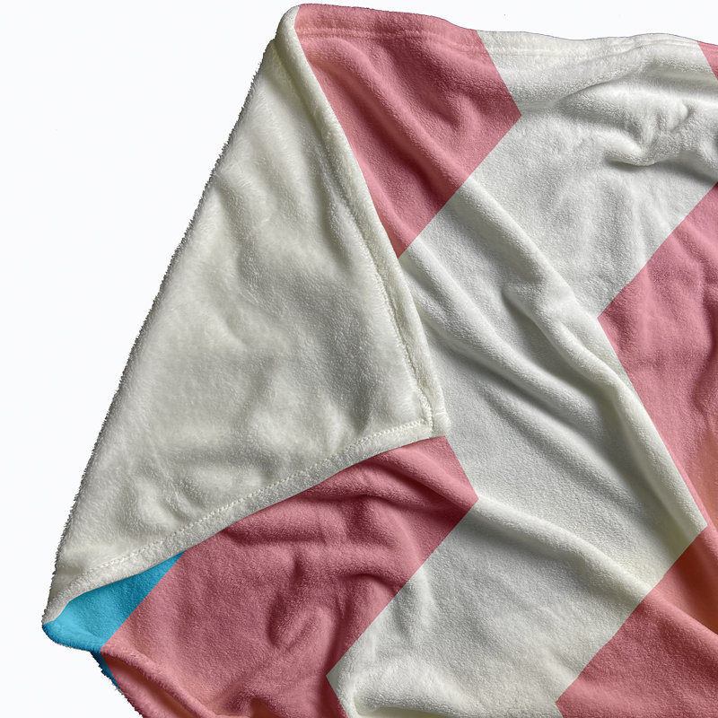 Plain Weave / Muslin Throw Blanket, Throw, Blue/Pink/White