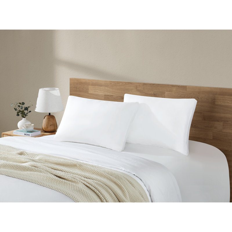 Brooklyn Loom Hotel Gusset Bed Pillow Pair, Standard, White
