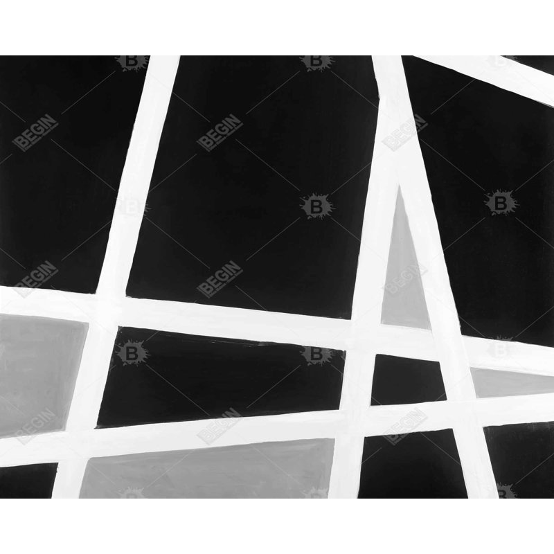 Black And White Abstract Lines Print On Canvas