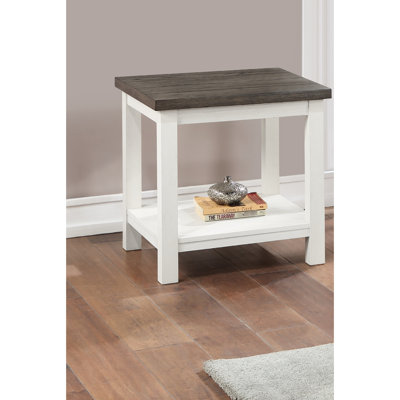 Table de bout contemporaine carrée en bois brun et blanc, pour le salon, et table en bois Regal