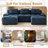  Geier 117.50" U Shaped Couch, Modular Sectional Sofa, 3-Seater Comfy Cloud Couch with Two Movable Ottoman-1162333317