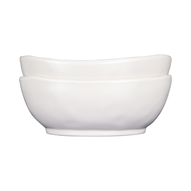 Maya 6" Melamine Irregular Round Bowl, Cream