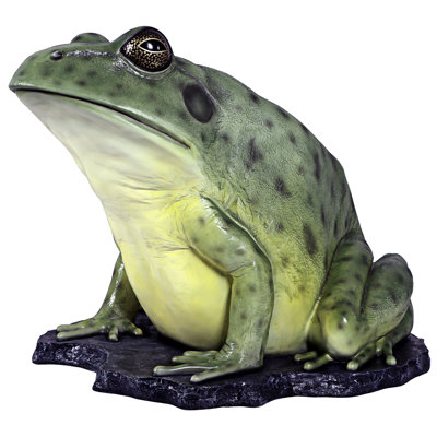Grande statue de jardin grenouille barrée verte