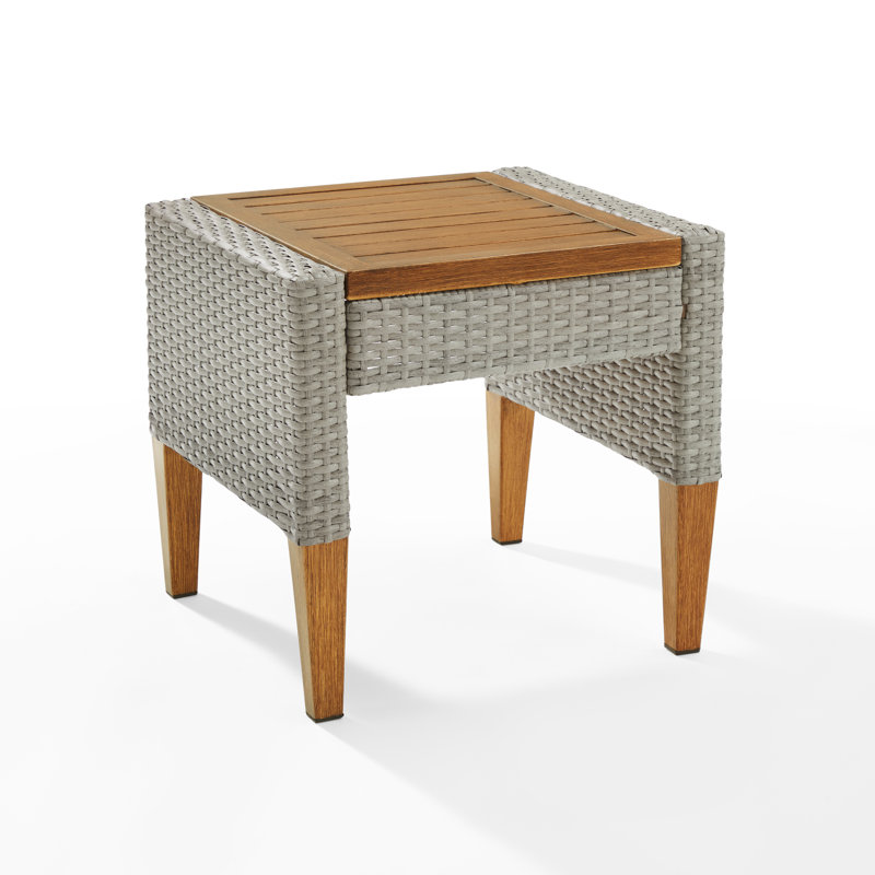 Square Outdoor Side Table , 19.75 " W 19.75 " D, Gray/Acorn