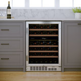 EdgeStar Dual Zone 23.5'' Built-In 46 Bottle Wine Refrigerator with Reversible Door
