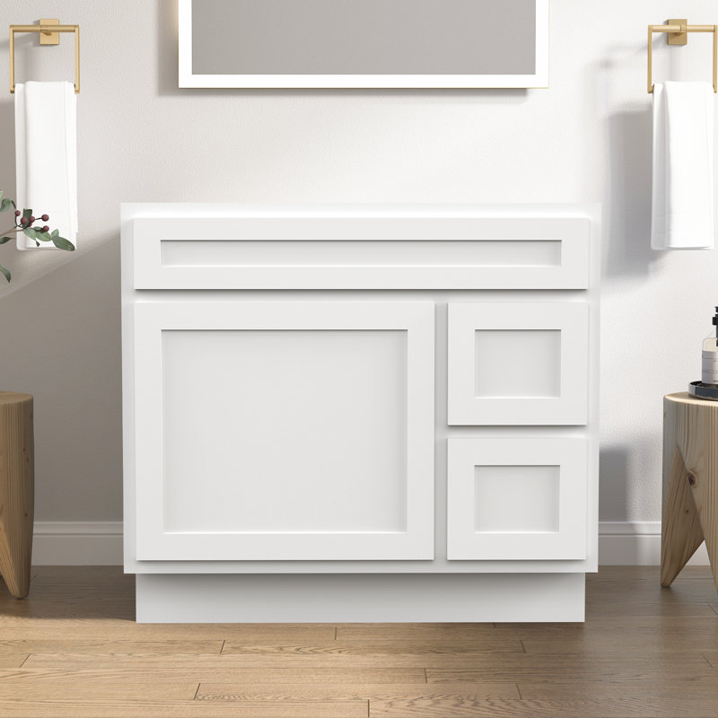 36'' Single Bathroom Vanity Base Only in White, White