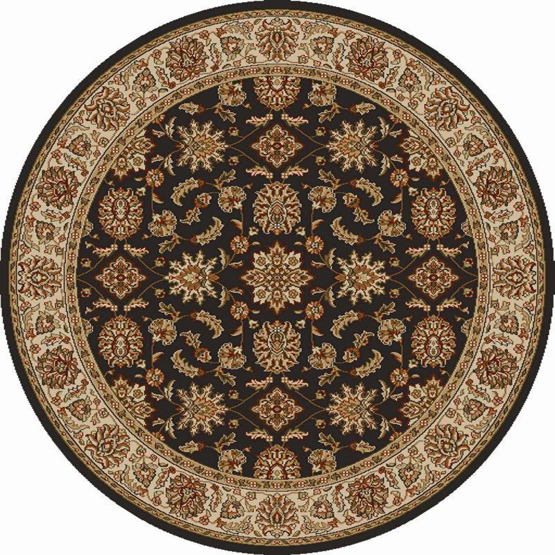 Tapis rond brun / ivoire Como, Rond 8 pi
