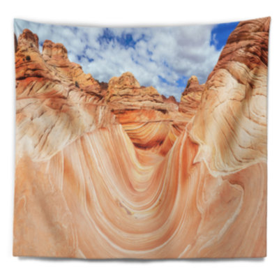 Ondes de polyester de tapisserie naturel wonder avec accessoires suspendus inclus