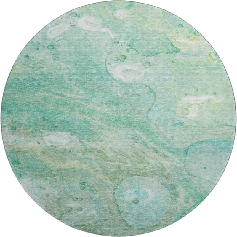 Premium Machine Washable Ralston AMF1941 Abstract Rug, Round 8'