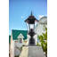 Lampadaire d'extérieur en aluminium 24 po avec base ajustable de 3 po pour poteau, poteau de lanterne d'extérieur noir avec verre ensemencé, grand poteau extérieur pour jardin
