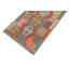 Tapis de couloir géométrique bleu / gris / rouge en laine noué à la main 2 pi 9 po x 9 pi 9 po Cedora