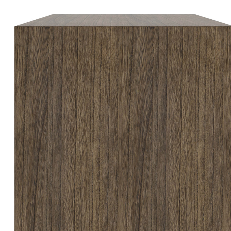 59.2" Console Table With Unique Striped Design, MDF Narrow Entryway Table, Paulownia Solid Wood Veneer, Natural