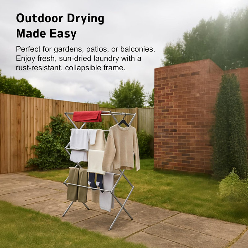Metal Freestanding Drying Rack, Grey