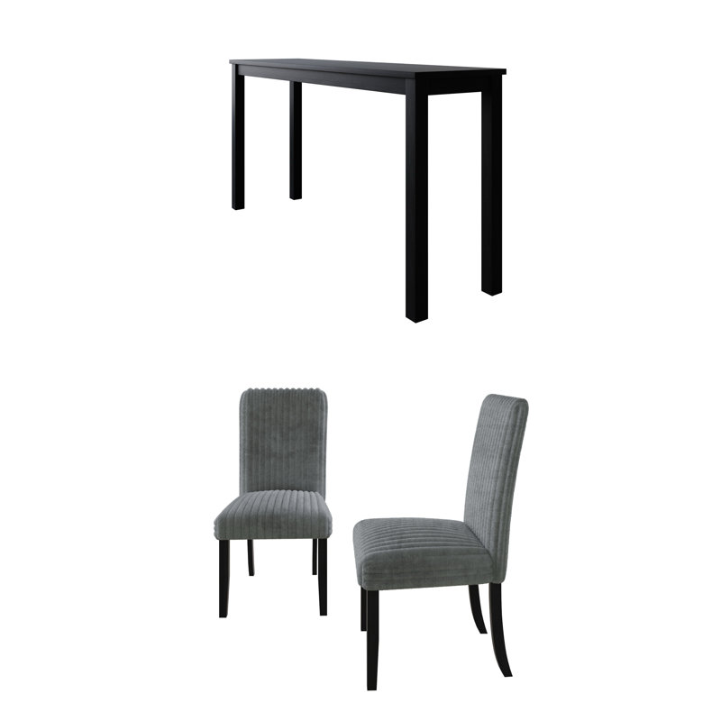 Ensemble de bureau d'écriture avec chaise Baylor, Gris