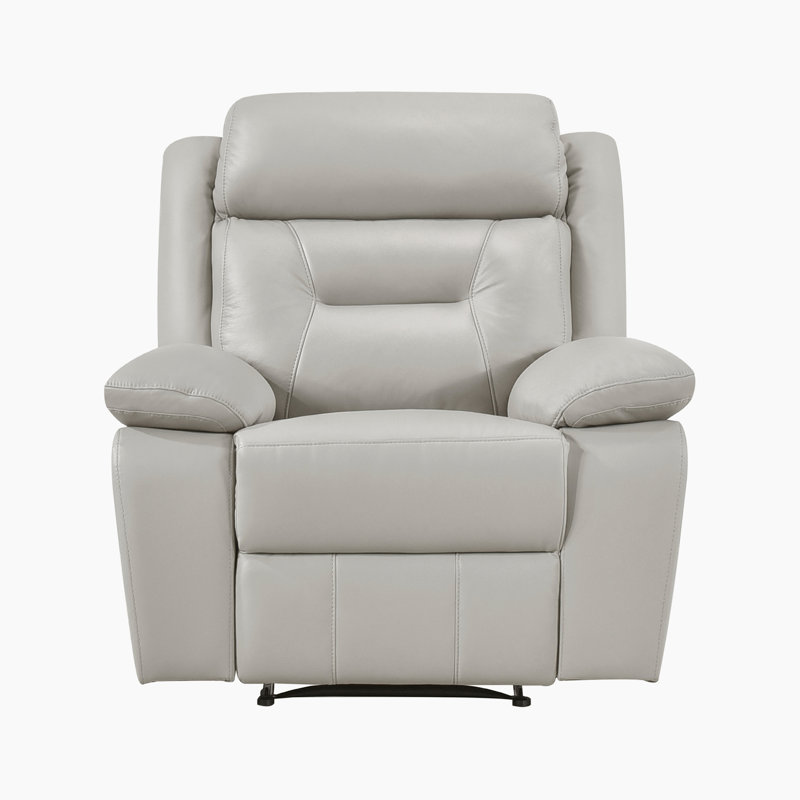 Fauteuil inclinable manuel en cuir véritable 40 po Sitz, Cuir synthétique argent