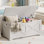 Coffre de rangement 39,4 po, banc de rangement en bois avec charnières de sécurité, assemblage facile, grand coffre à jouets pour l'entrée, le salon, la chambre à coucher