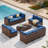 Mecayla 10 Person Wicker Outdoor Modular Sectional Seating Group With Cushions-322533292-331295557