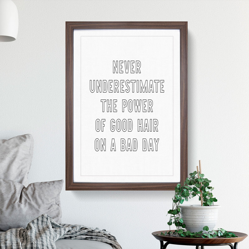 Power Of Good Hair Framed Print, 36cm H x 27cm W x 2cm D, Walnut Framed