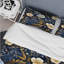 Motif de pivoines bleues et beiges - ensemble de housse de couette floral - microfibre de polyester-1320241463
