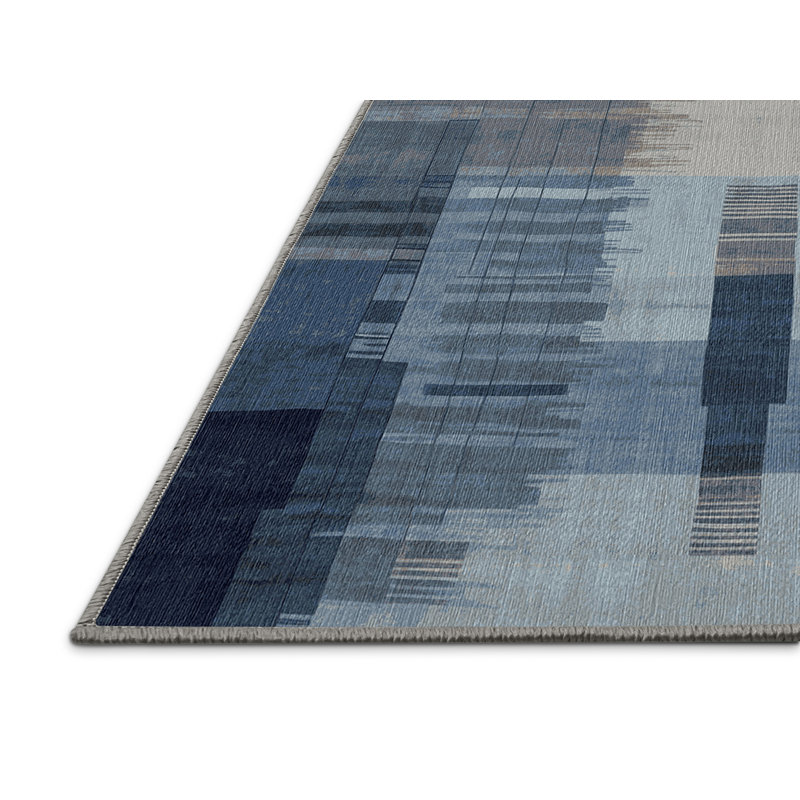 Machine Washable Gray Area Rug, Rectangle 4' x  6'