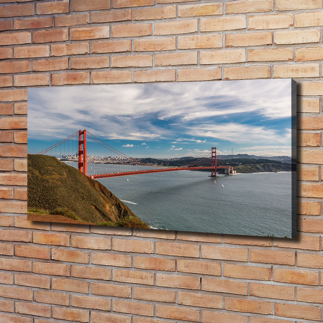 Leinwanddruck - Wandkunst - Drucke auf Leinwand - 120X60 Bildmotiv: San Francisco Brücke