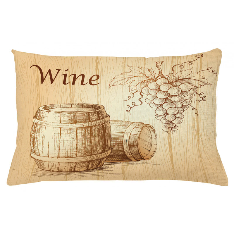 Housse de coussin lombaire d’intérieur/d’extérieur à vin, 16 po x 26 po