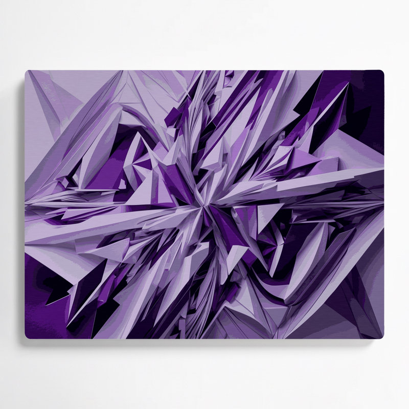 «Geometric Abstraction 34», art mural en métal mauve, H 11 po x l 14 po