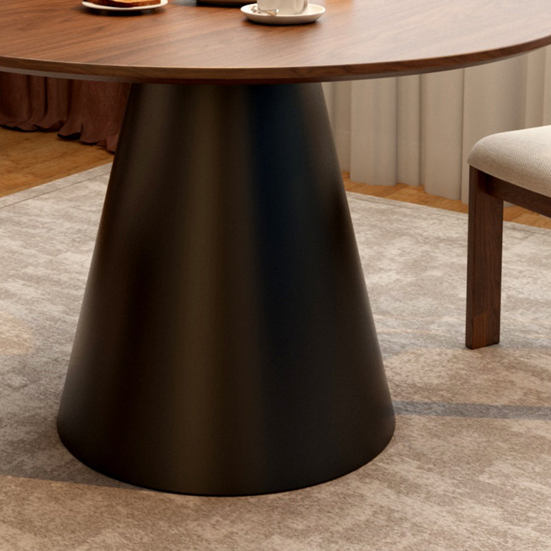 High-end black walnut solid wood round table