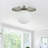 Abbey 9.8" 1- Light Brushed Nickel Modern Globe Glass Flush Mount Lighting Fixture For Living Room/Bedroom/Corridors-153106228