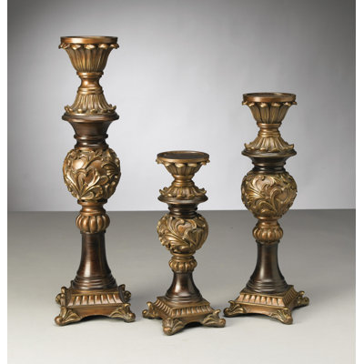 Ensemble de chandelles en résine 3 pièces