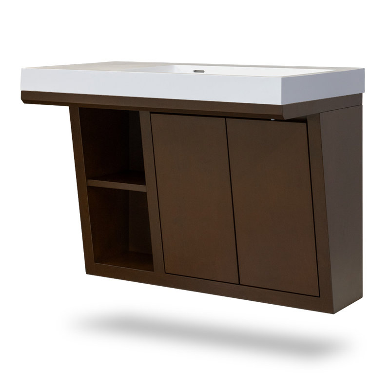 Libera 32'' W Single Vanity, Classic Walnut, Wall Mount
