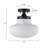 Single-Light Ribbed Milk Glass Flush Mount