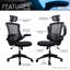 Fauteuil de direction moderne haut dossier en filet avec appui-tête et accoudoirs rabattables Techni Mobile-876361297