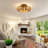 19.6" Bamboo Ceiling Fan With Remote Control ,6 Speed, DC Motor Reversible Ceiling Fan For Living Room, Bedroom--NOT INCLUDED BULBS