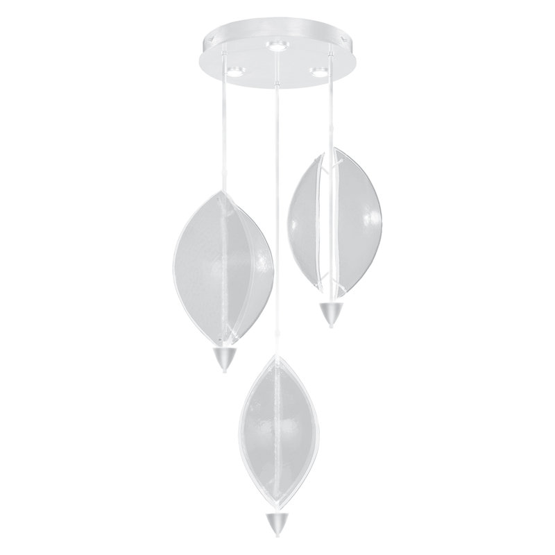 Luminaire suspendu rond 28,5 po Embark, Laque blanche, Clair