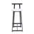 Metal Bar Stool with Backrest (Set of 3)