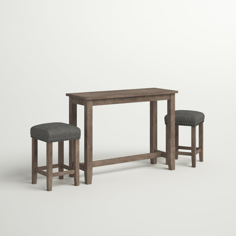 Claudelle 2 - Person Trestle Dining Set, Brown/Brown/Grey