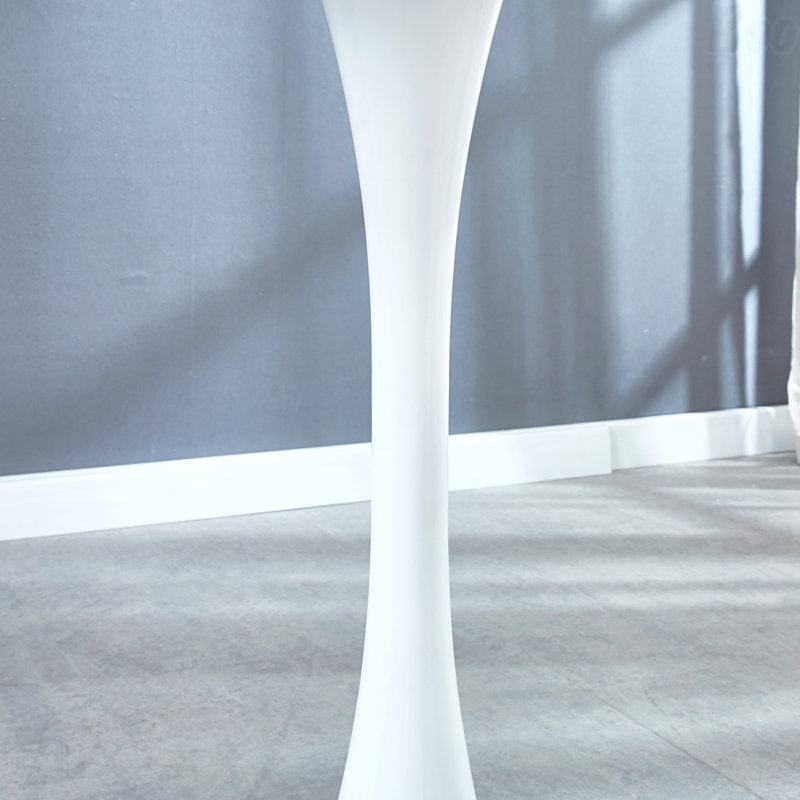 Wood Top Dining Table With Pedestal Base, White/White, 29.13"H x 31.5"L x 31.5"W