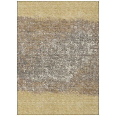 Machine Washable Indoor/Outdoor Husby ACN2214 Striped Rug