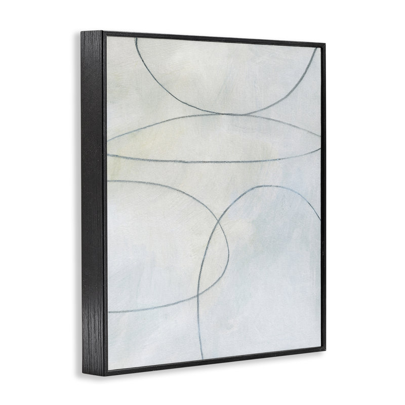 Oblong Shapes Doodle, art de la giclée encadrée par Victoria Barnes, H 20 po x l 16 po, Giclée encadrée noir minuit