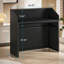 47" Modern  Reception Desk with Counter, Front Desk Table with Cable Grommet & Privacy Panels, Retail Checkout Counter for Office, Lobby, Salon, Home Office