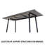 Table de salle à manger rectangulaire moderne, extensible, de couleur grise, pieds en métal noir, style industriel médiéval pour les repas familiaux extensibles de la vie quotidienne