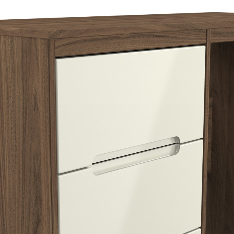 Fully Assembled Grety Dressing Table, Toronto Walnut