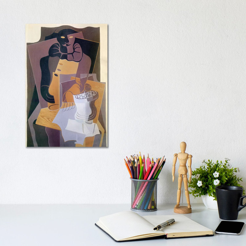 Pierrot by Juan Gris - Wrapped Canvas Print, 30.48cm H x 20.32cm W x 1.91cm D